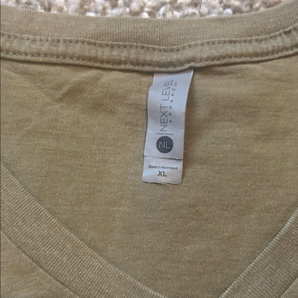 Next Level Apparel Olive Men's V-Neck Tee - Picture 2 of 4